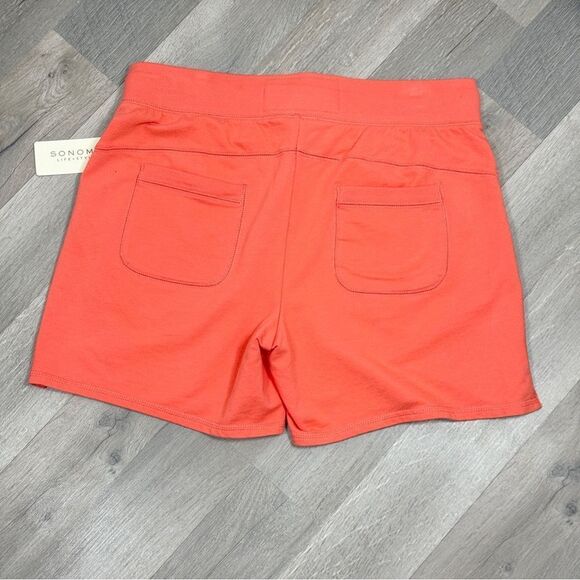 Sonoma Cotton Knit Drawstring Sweat Shorts Coral Orange Small - Picture 4 of 10